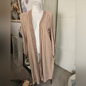 j. her long open cardigan sz m cotton blend boho Peasant Lagenlook Nwot Mexico